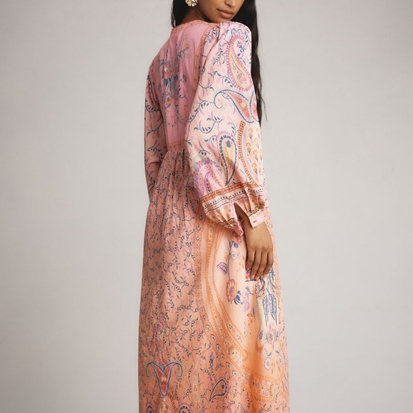 New FARM Rio x Anthropologie Long Sleeve Maxi Dress - Picture 3 of 4